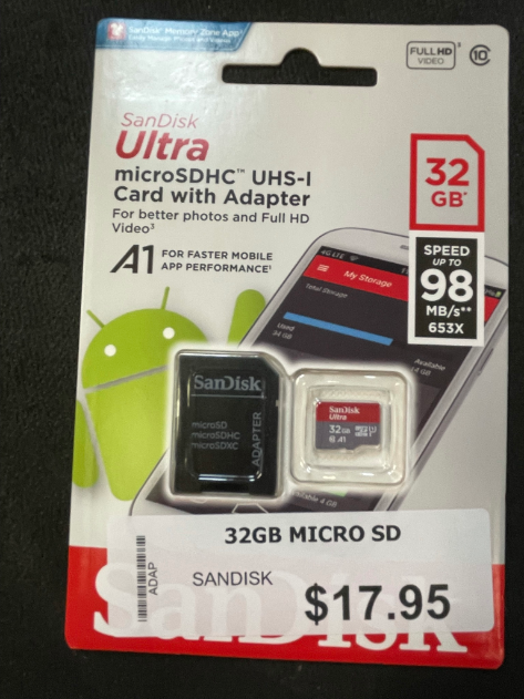 32GB MICRO SanDisk SD Card