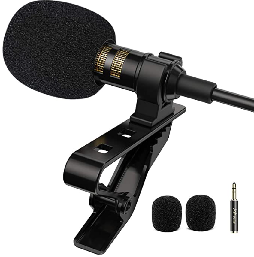 PoPVoice Professional Lavalier Lapel Microphone Omnidirectional Condenser Mic