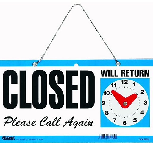 Headline Sign Open/Closed with Clock