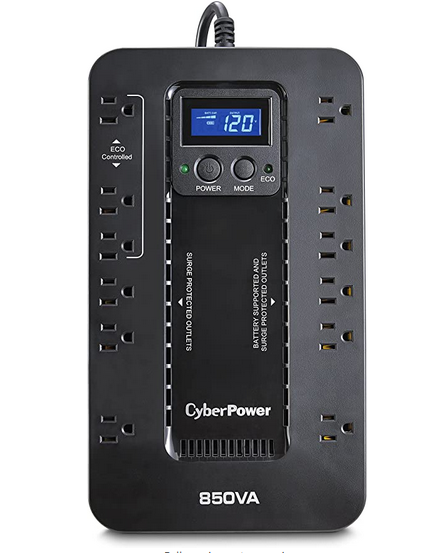 CyberPower EC850LCD Ecologic Battery Backup & Surge Protector UPS System, 850VA/510W