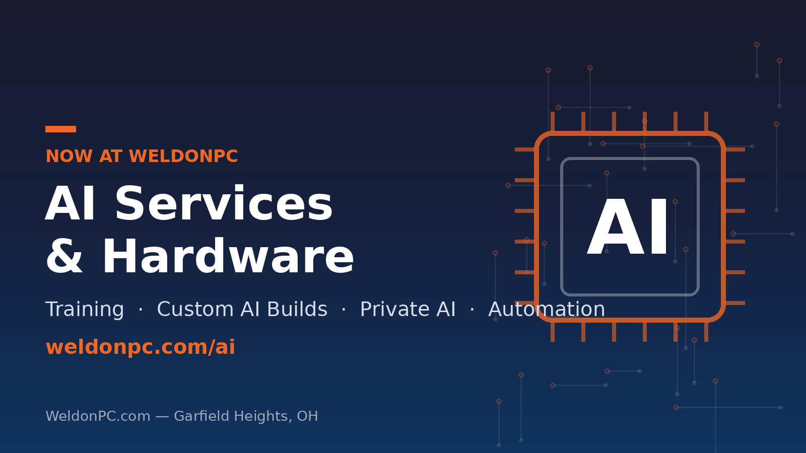 WeldonPC.com Now Offers AI Services and AI Hardware
