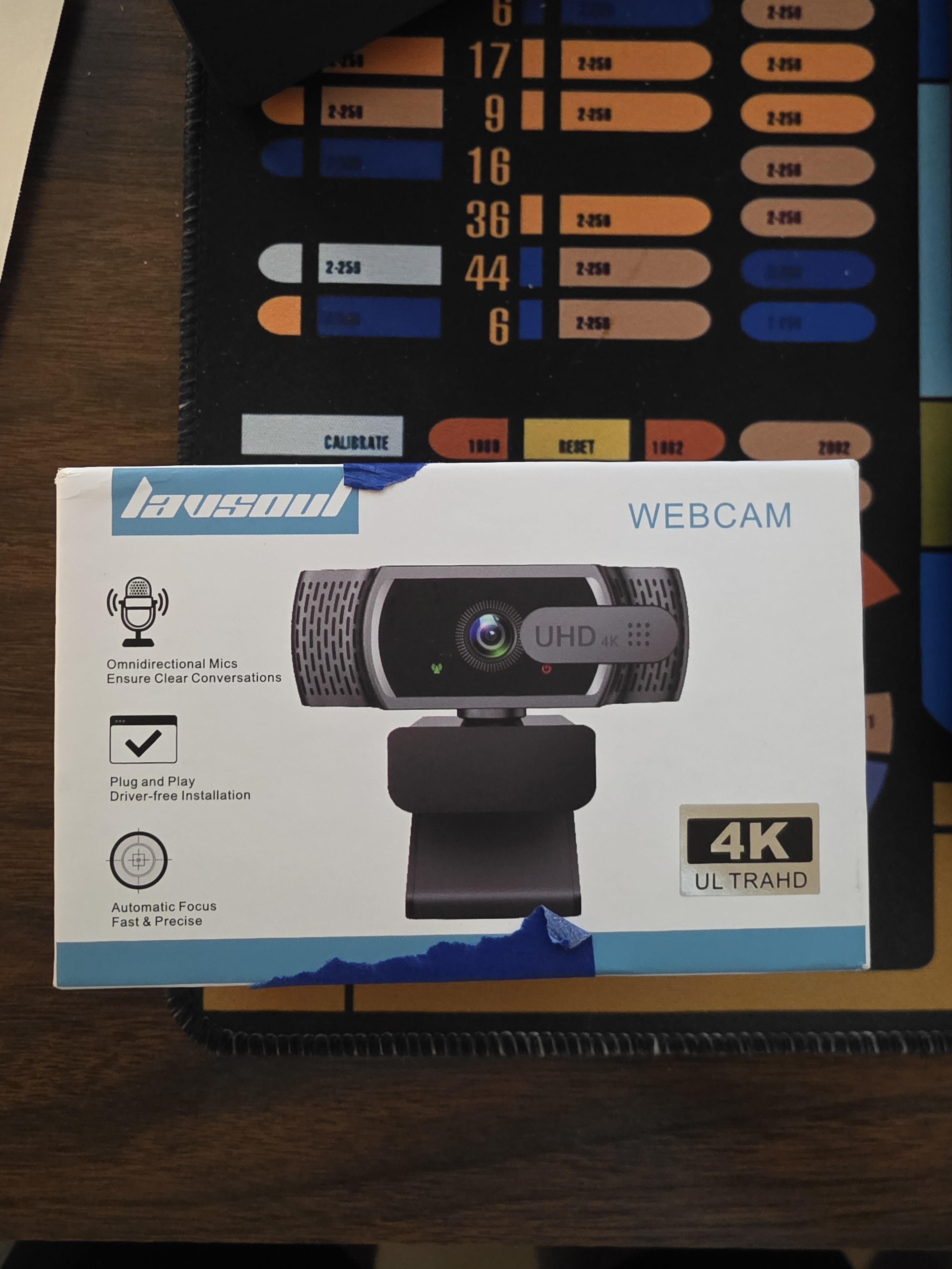 Lavsoul W12 4K UHD Webcam with Autofocus & Dual Omnidirectional Mics (USB, Plug-and-Play)