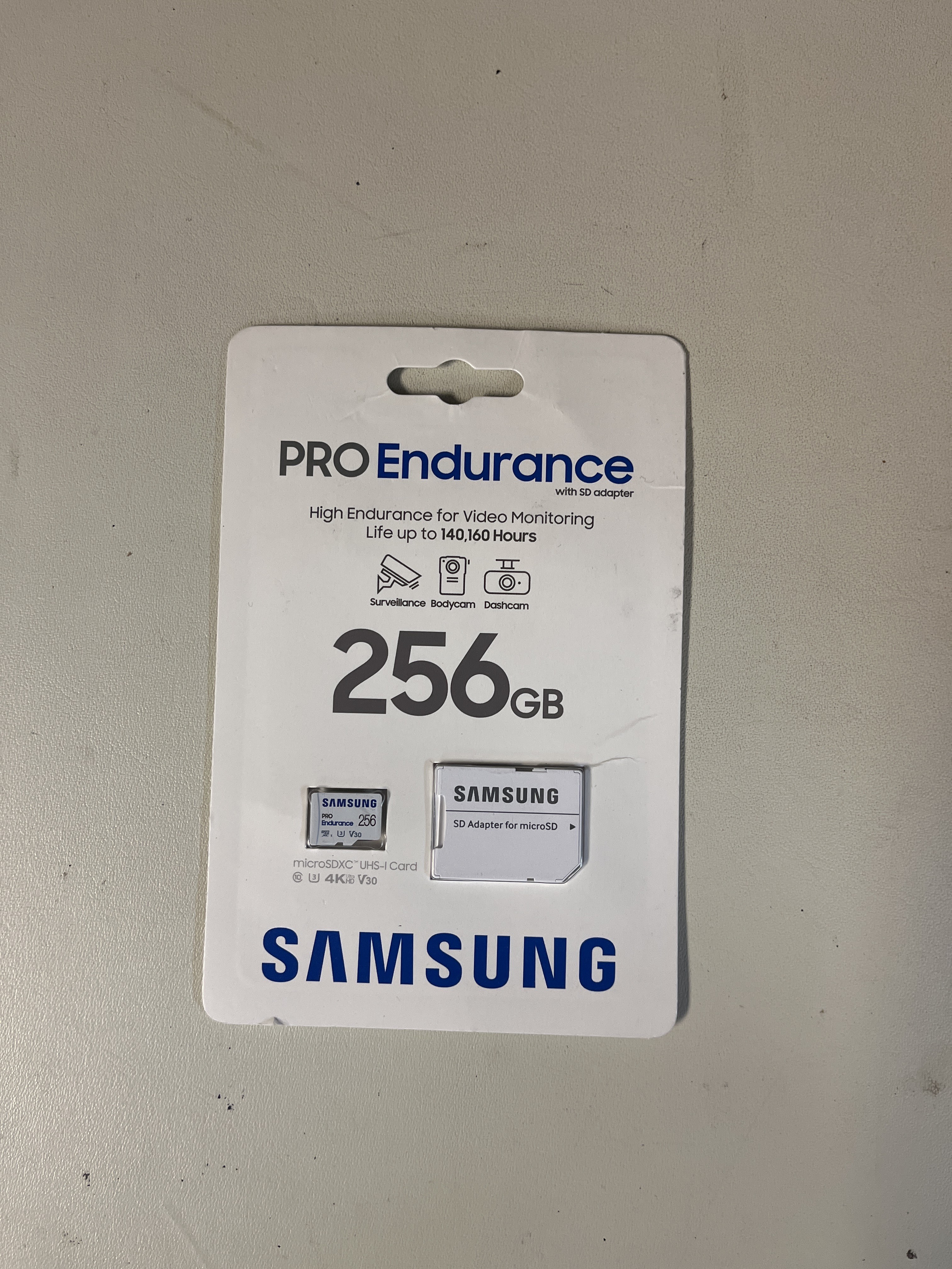 Samsung PRO Endurance 256GB microSDXC UHS-I Memory Card with SD Adapter (MB-MJ256KA)