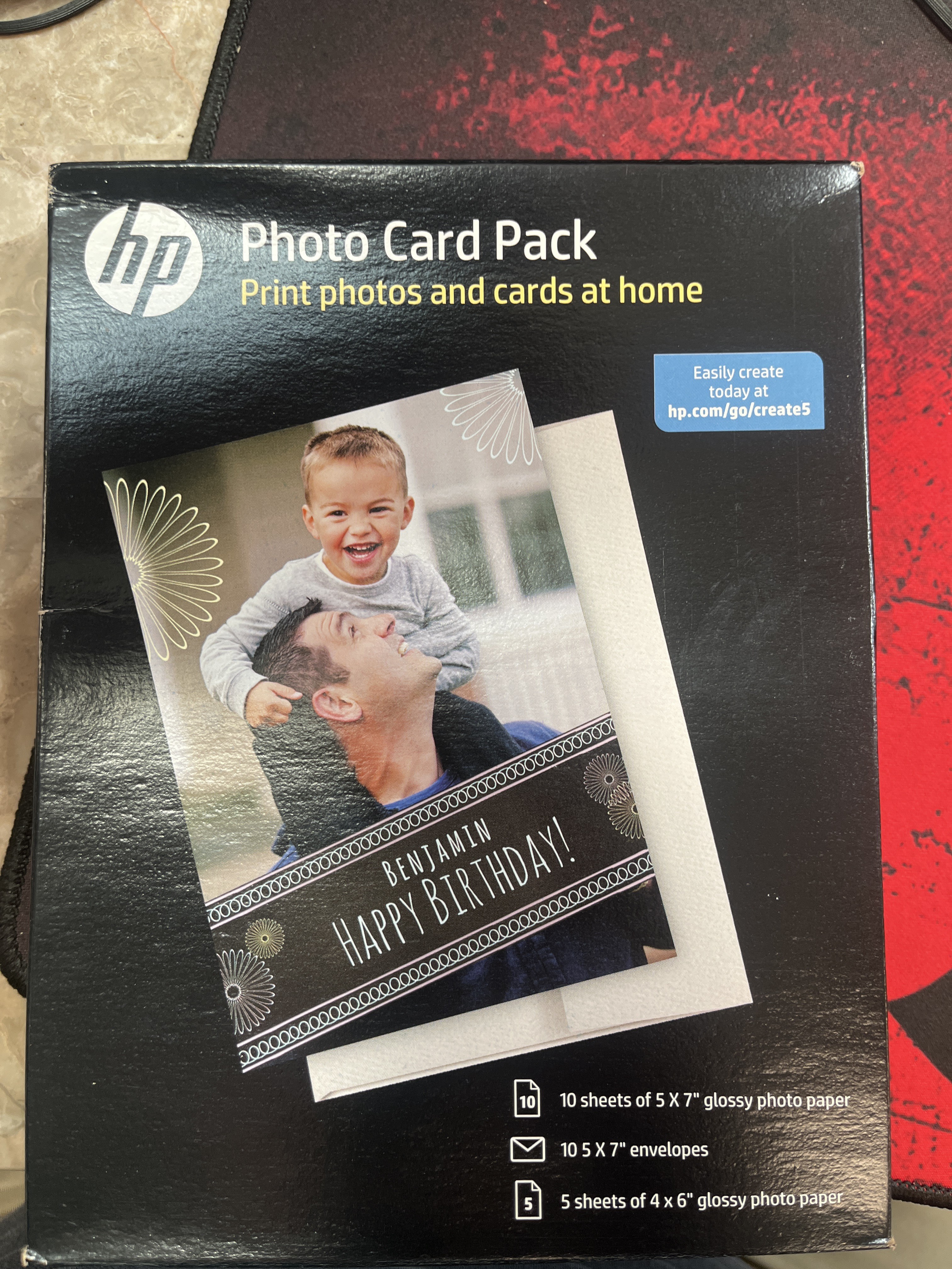 HP Photo Card Pack SF791A - 10 Sheets 5x7 + 5 Sheets 4x6 Glossy Photo Paper + 10 Envelopes