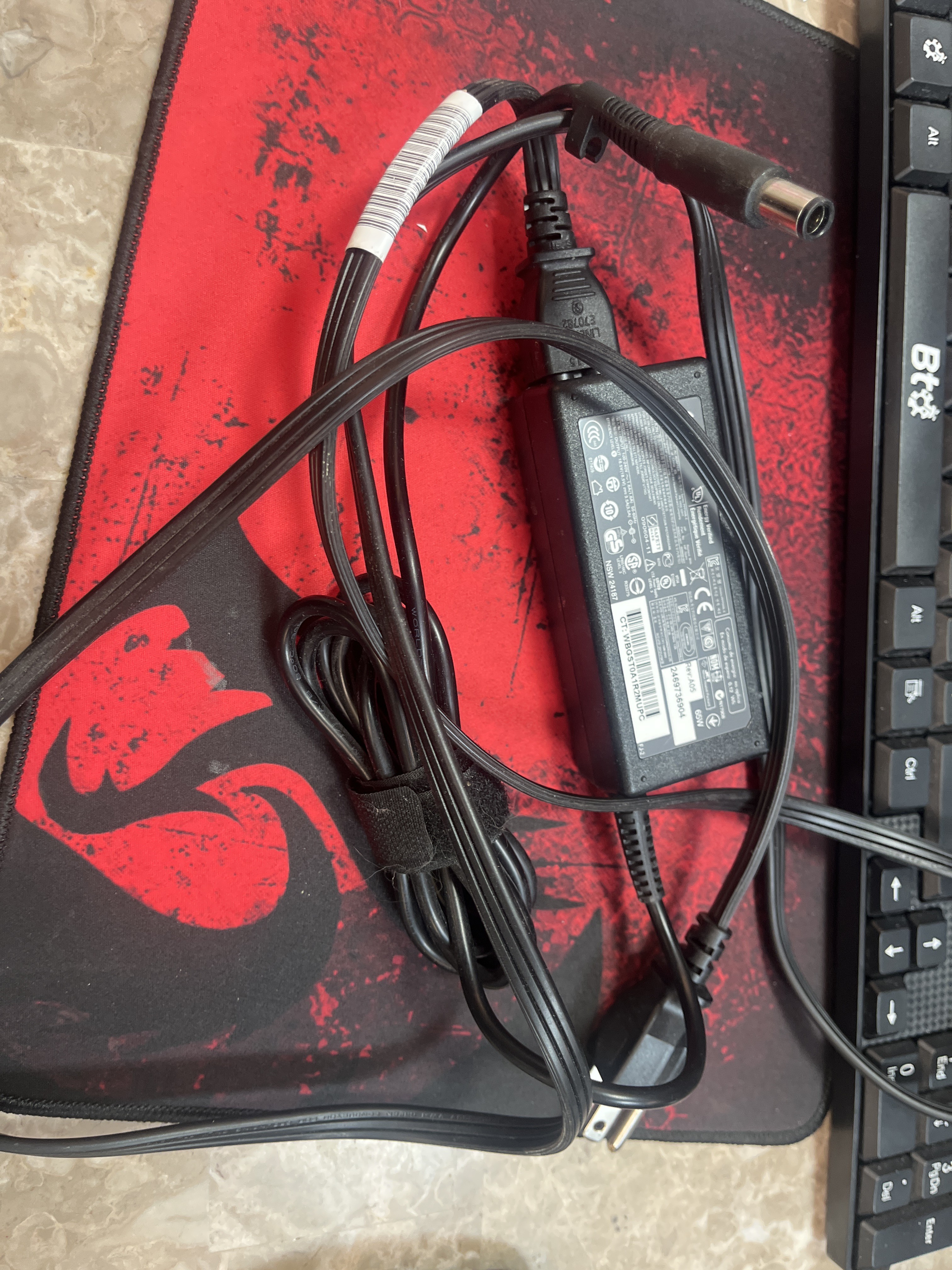 HP 65W Laptop AC Adapter Charger 18.5V 3.5A, 7.4mm Barrel Tip