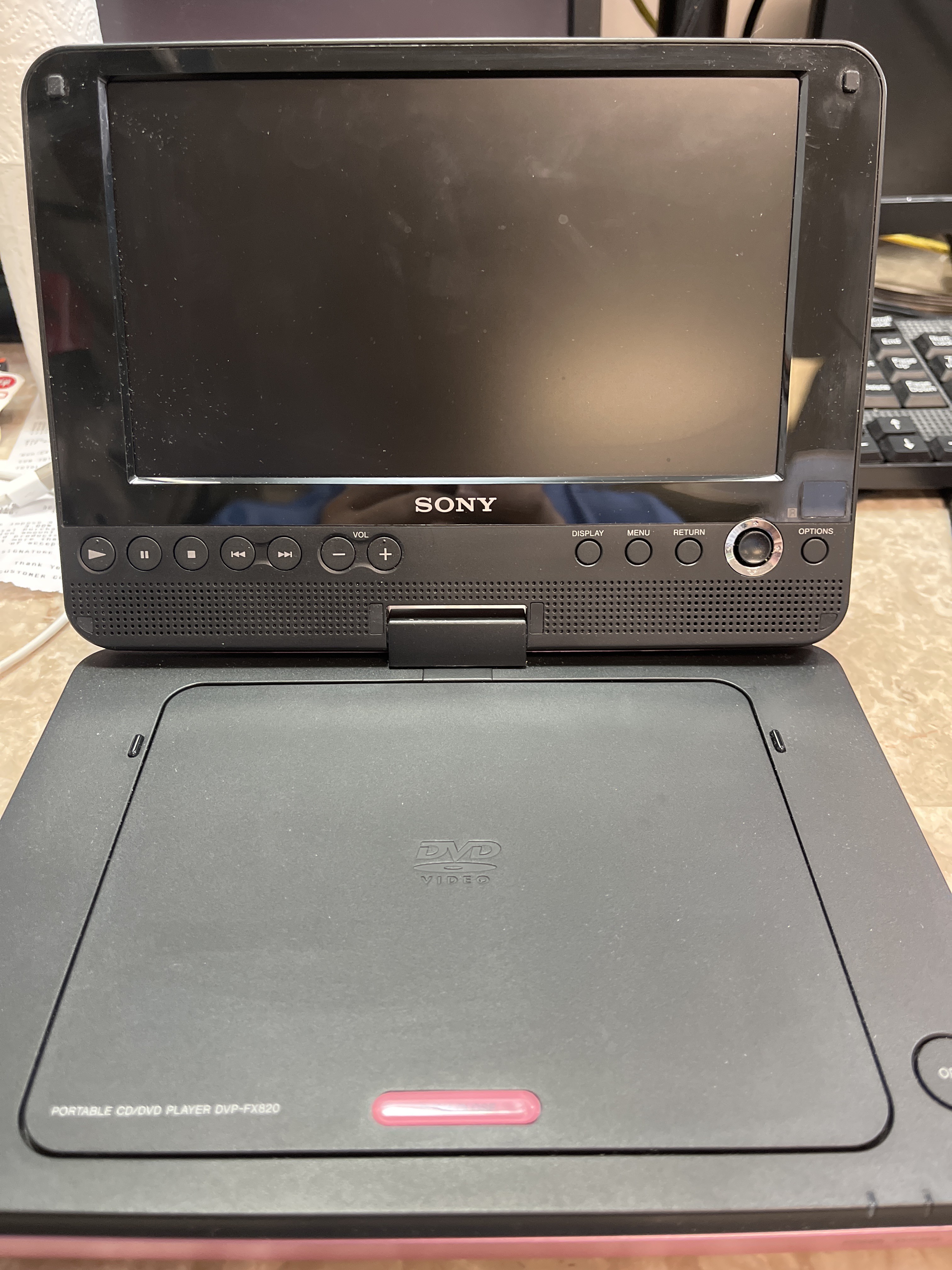 Sony DVP-FX820 Portable CD/DVD Player, 8" Widescreen LCD, Pink