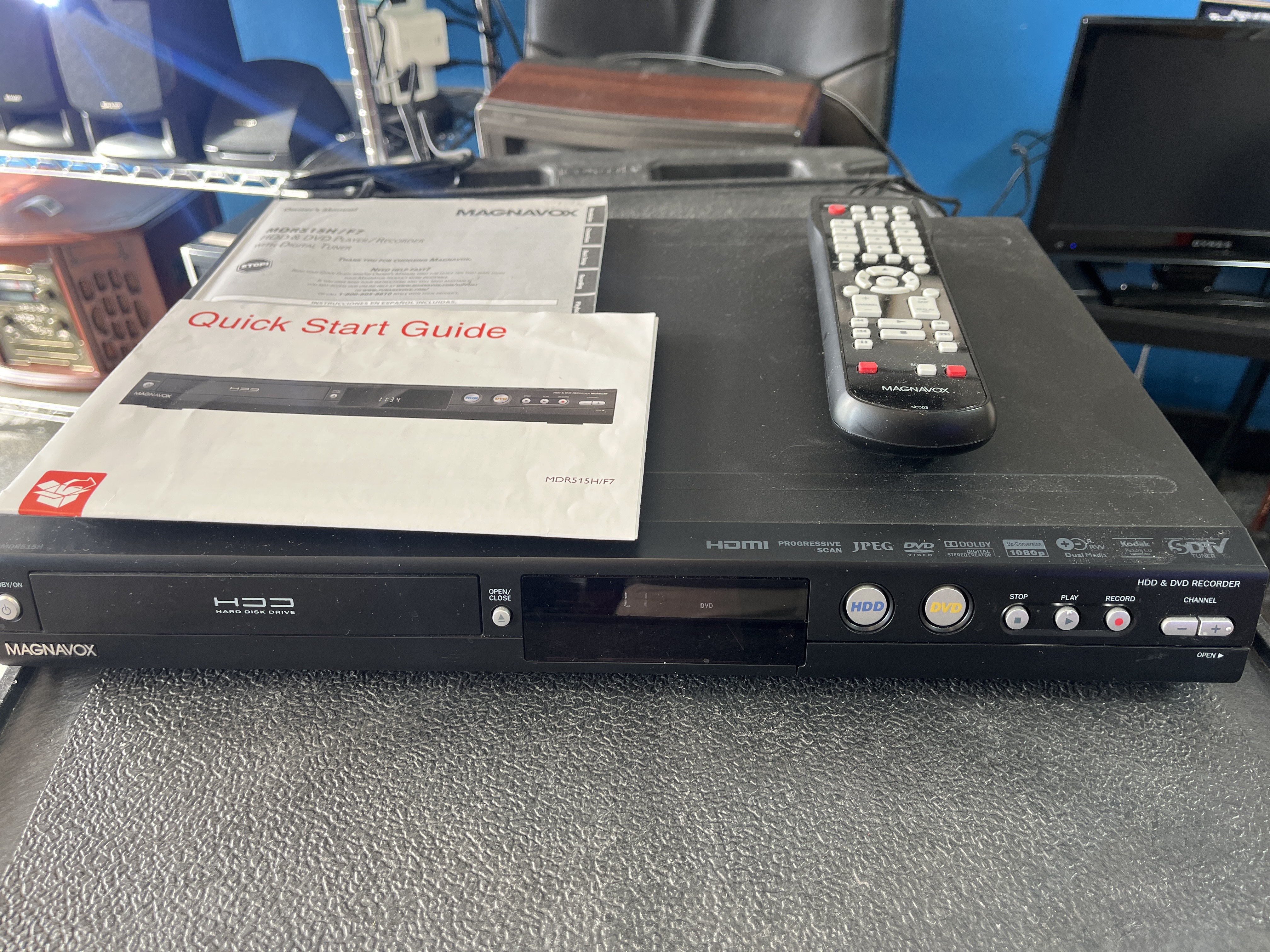 Magnavox MDR515H/F7 HDD & DVD Recorder with Digital Tuner, 500GB, HDMI