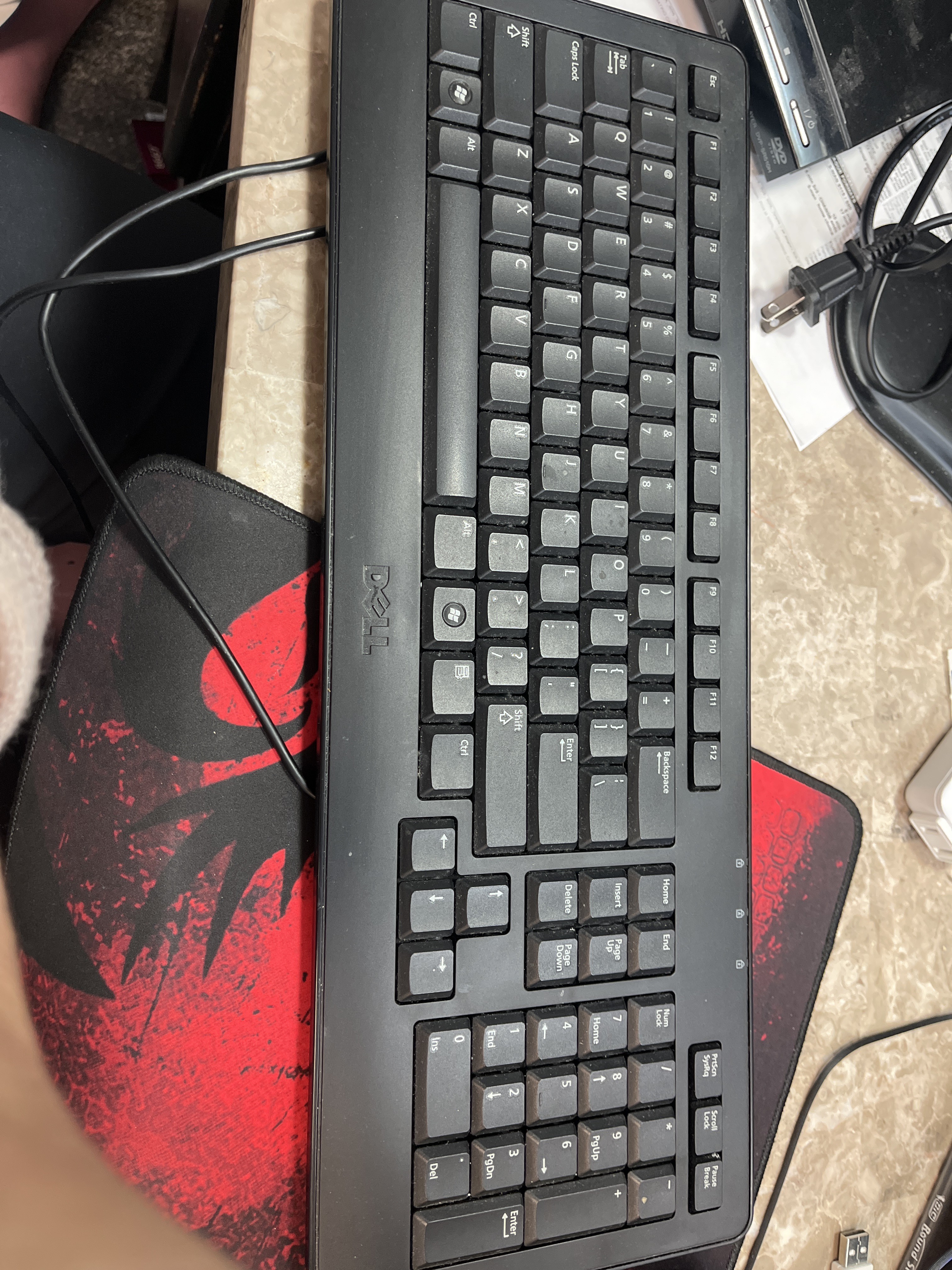 Dell KB212-B Wired USB Keyboard (Black, 104-key QuietKey)